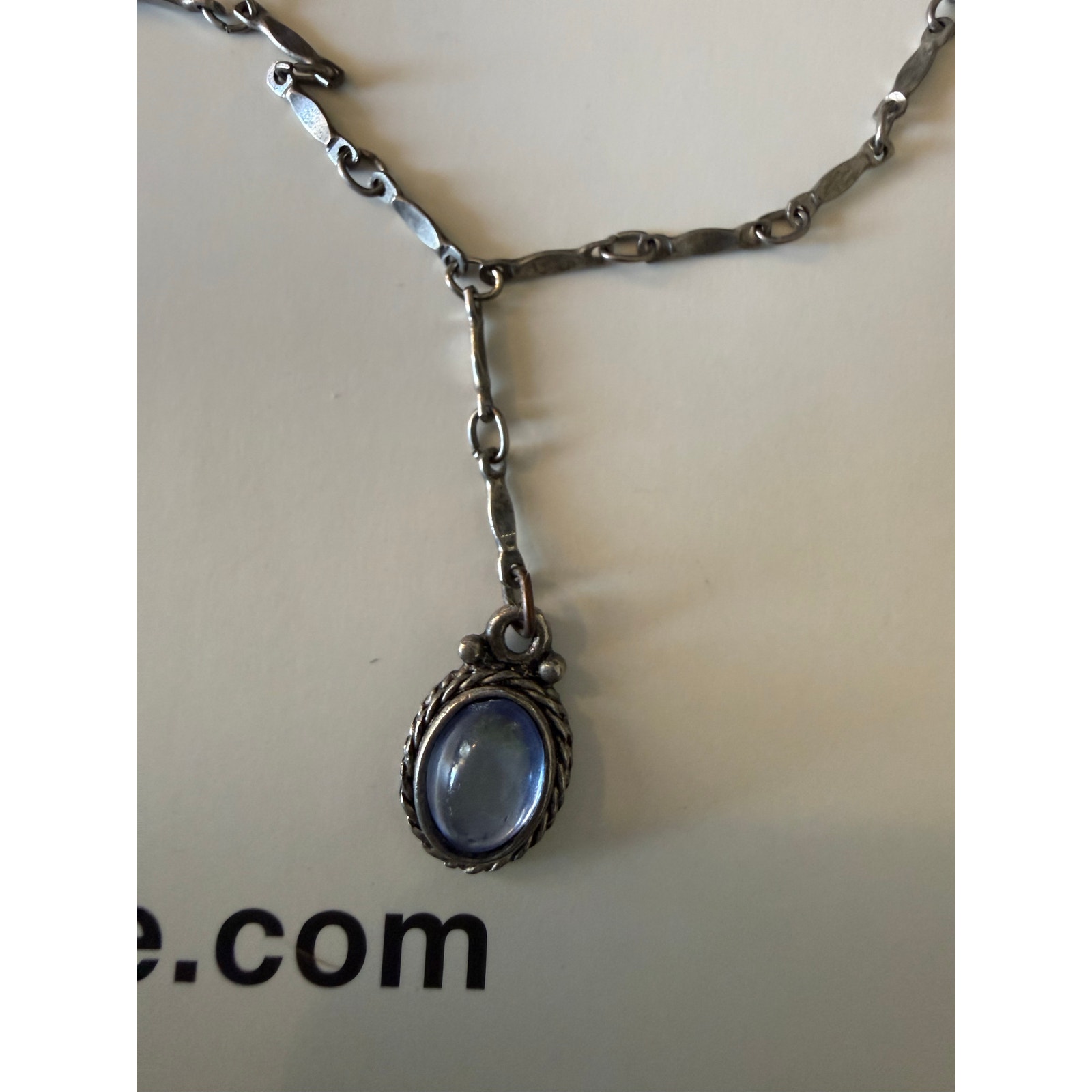 Vintage Delicate Blue Chain Y-Drop Necklace